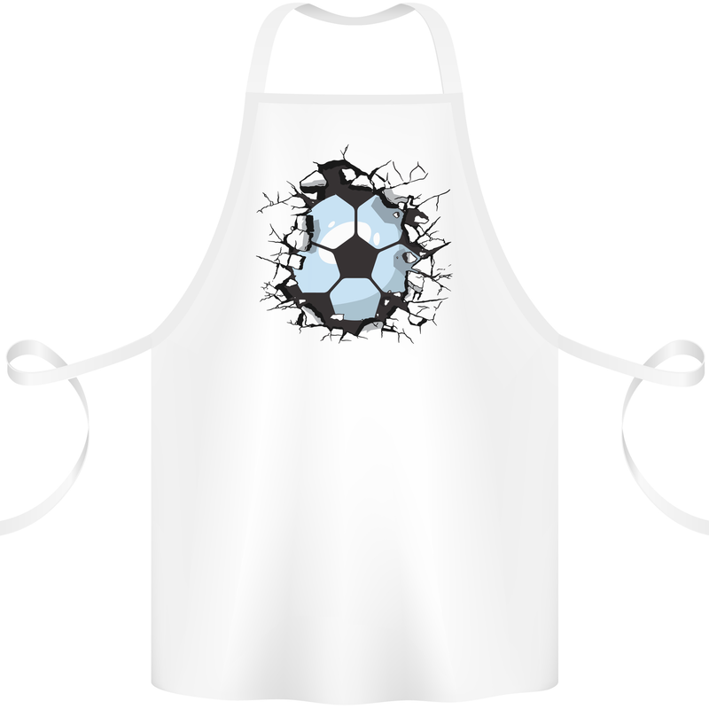 Football Smash Soccer Player Ball Cotton Apron 100% Organic White