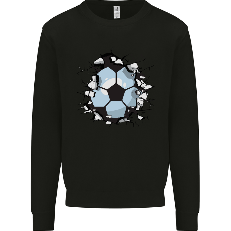 Football Smash Soccer Player Ball Kids Sweatshirt Jumper Black