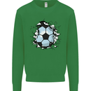 Football Smash Soccer Player Ball Kids Sweatshirt Jumper Irish Green