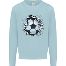 Football Smash Soccer Player Ball Kids Sweatshirt Jumper Light Blue