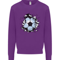 Football Smash Soccer Player Ball Kids Sweatshirt Jumper Purple