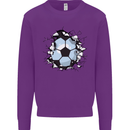 Football Smash Soccer Player Ball Kids Sweatshirt Jumper Purple