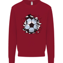 Football Smash Soccer Player Ball Kids Sweatshirt Jumper Red