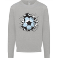 Football Smash Soccer Player Ball Kids Sweatshirt Jumper Sports Grey