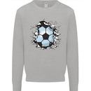 Football Smash Soccer Player Ball Kids Sweatshirt Jumper Sports Grey