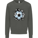 Football Smash Soccer Player Ball Kids Sweatshirt Jumper Storm Grey