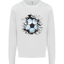 Football Smash Soccer Player Ball Kids Sweatshirt Jumper White
