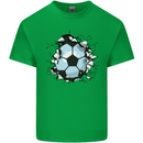 Football Smash Soccer Player Ball Kids T-Shirt Childrens Irish Green