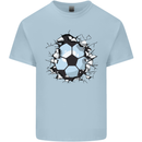 Football Smash Soccer Player Ball Kids T-Shirt Childrens Light Blue