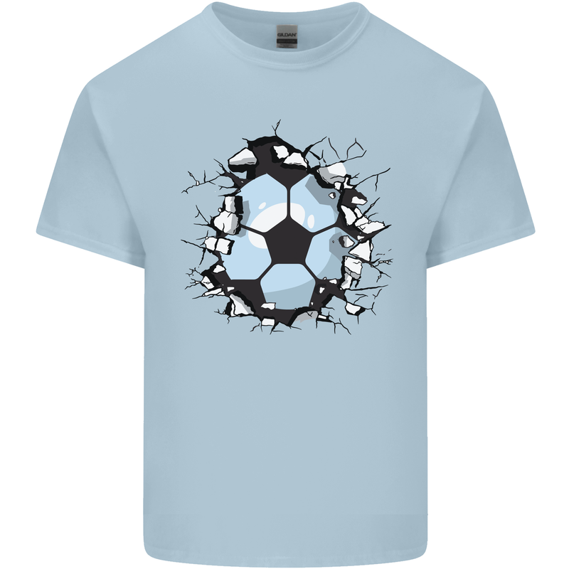 Football Smash Soccer Player Ball Kids T-Shirt Childrens Light Blue