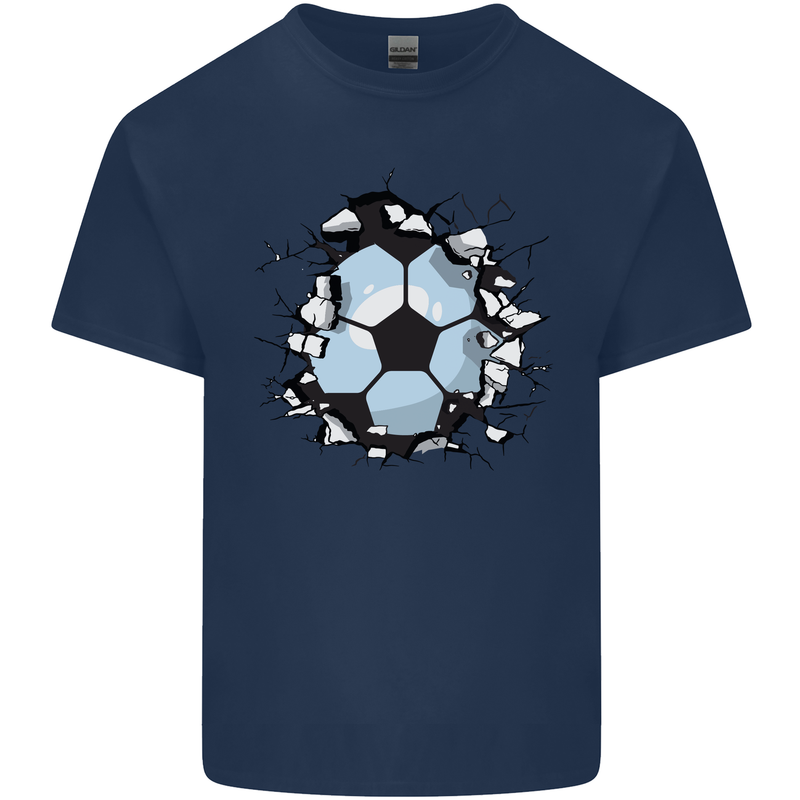 Football Smash Soccer Player Ball Kids T-Shirt Childrens Navy Blue
