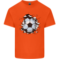 Football Smash Soccer Player Ball Kids T-Shirt Childrens Orange