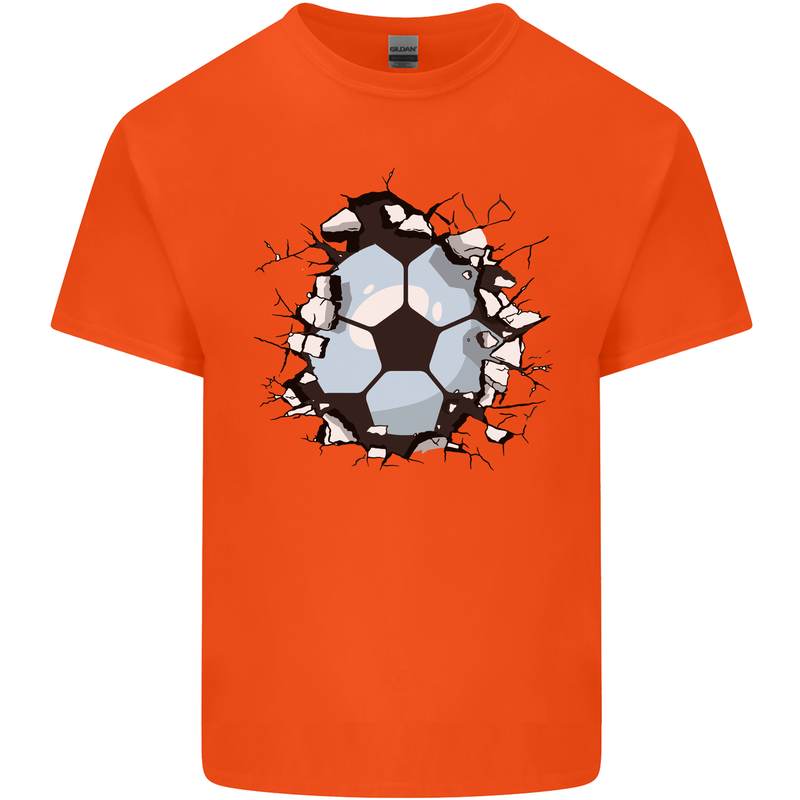Football Smash Soccer Player Ball Kids T-Shirt Childrens Orange