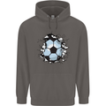 Football Smash Soccer Player Ball Mens 80% Cotton Hoodie Charcoal
