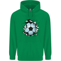 Football Smash Soccer Player Ball Mens 80% Cotton Hoodie Irish Green