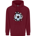 Football Smash Soccer Player Ball Mens 80% Cotton Hoodie Maroon