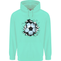 Football Smash Soccer Player Ball Mens 80% Cotton Hoodie Peppermint