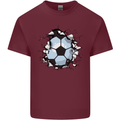 Football Smash Soccer Player Ball Mens Cotton T-Shirt Tee Top Maroon