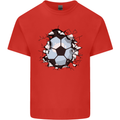Football Smash Soccer Player Ball Mens Cotton T-Shirt Tee Top Red