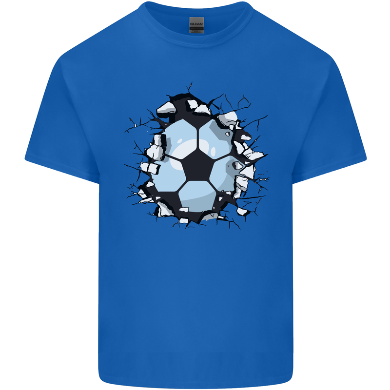 Football Smash Soccer Player Ball Mens Cotton T-Shirt Tee Top Royal Blue