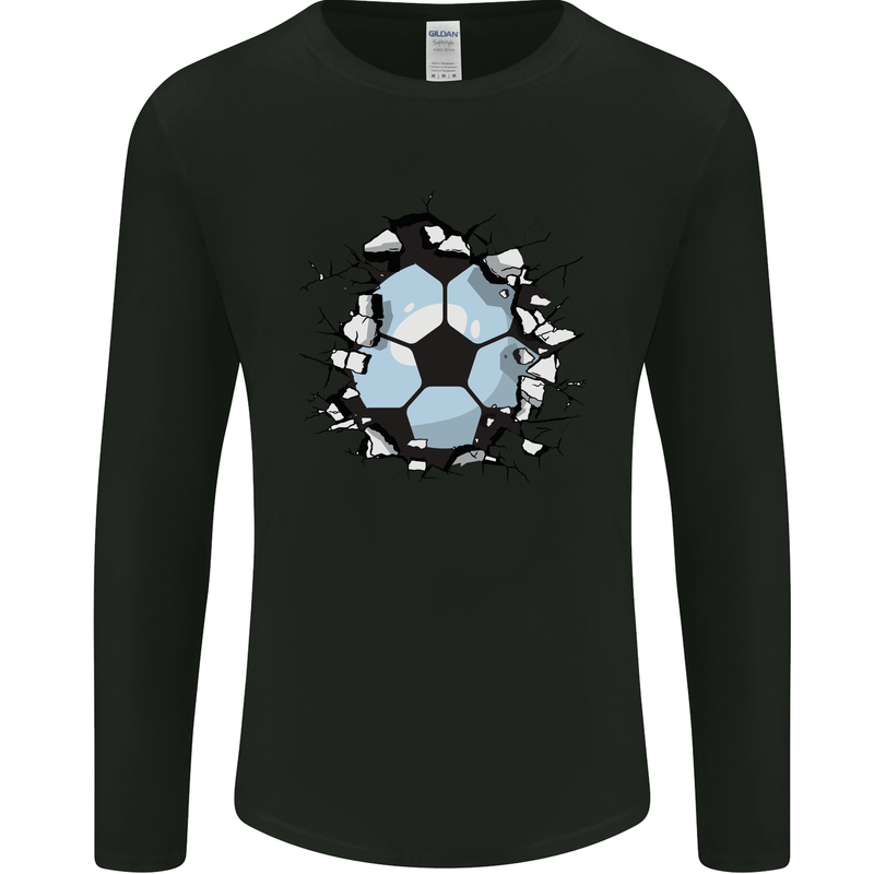 Football Smash Soccer Player Ball Mens Long Sleeve T-Shirt Black