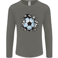 Football Smash Soccer Player Ball Mens Long Sleeve T-Shirt Charcoal