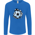 Football Smash Soccer Player Ball Mens Long Sleeve T-Shirt Royal Blue