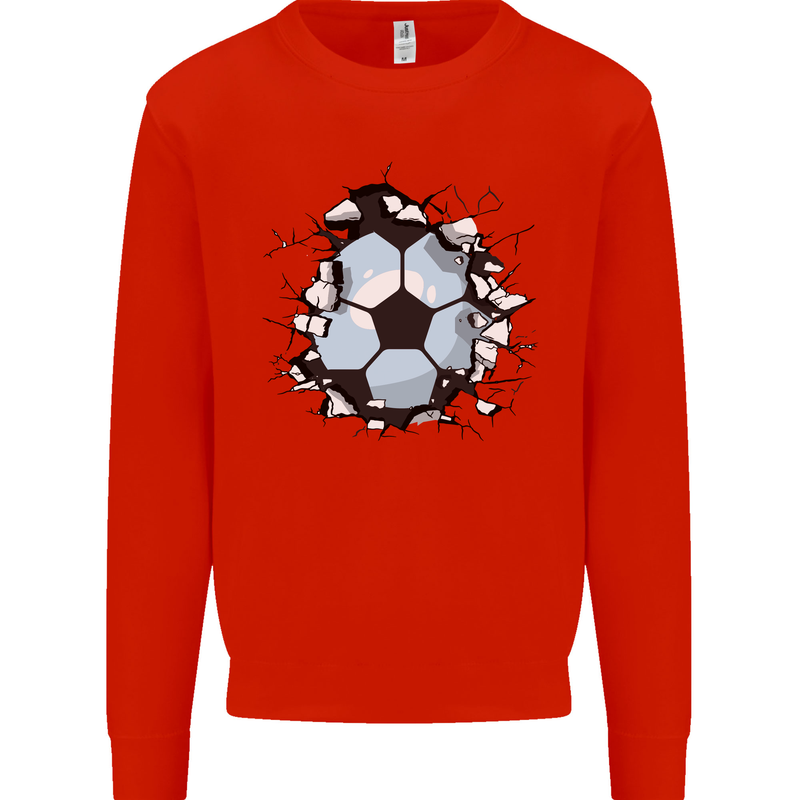 Football Smash Soccer Player Ball Mens Sweatshirt Jumper Bright Red