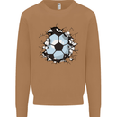 Football Smash Soccer Player Ball Mens Sweatshirt Jumper Caramel Latte