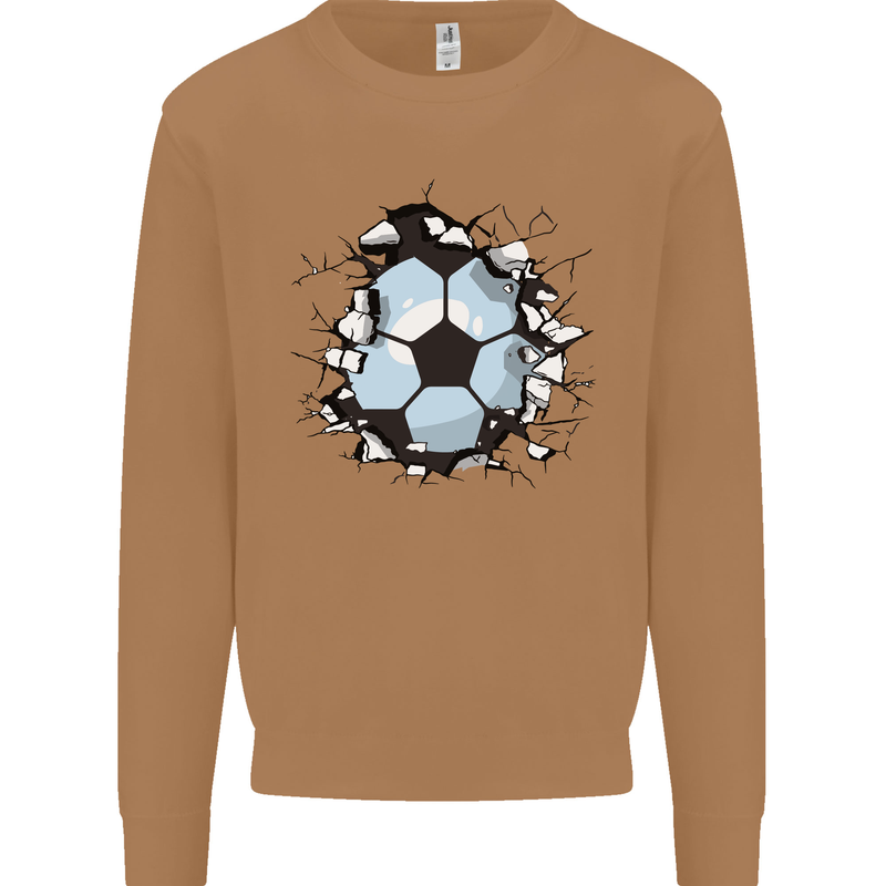 Football Smash Soccer Player Ball Mens Sweatshirt Jumper Caramel Latte
