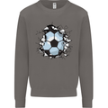 Football Smash Soccer Player Ball Mens Sweatshirt Jumper Charcoal