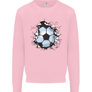 Football Smash Soccer Player Ball Mens Sweatshirt Jumper Light Pink