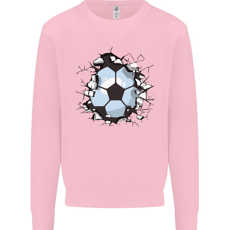 Football Smash Soccer Player Ball Mens Sweatshirt Jumper Light Pink