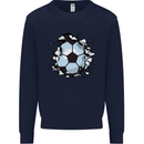 Football Smash Soccer Player Ball Mens Sweatshirt Jumper Navy Blue
