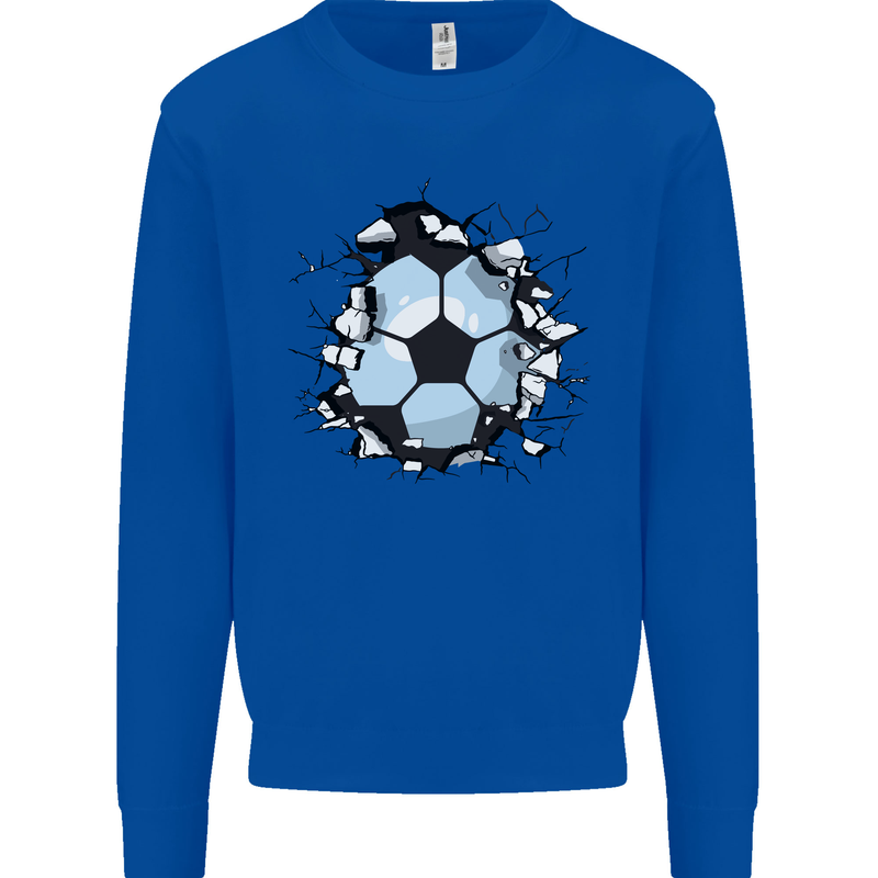 Football Smash Soccer Player Ball Mens Sweatshirt Jumper Royal Blue