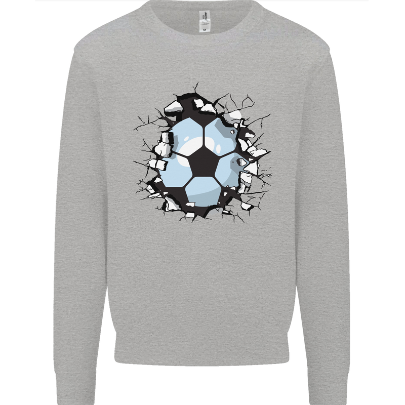 Football Smash Soccer Player Ball Mens Sweatshirt Jumper Sports Grey