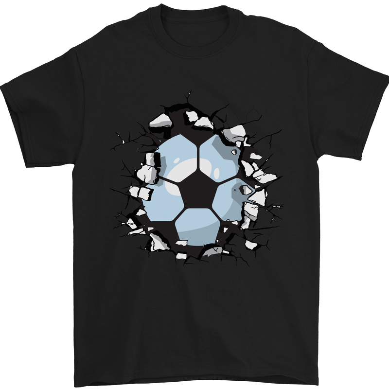 Football Smash Soccer Player Ball Mens T-Shirt 100% Cotton Black