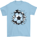 Football Smash Soccer Player Ball Mens T-Shirt 100% Cotton Light Blue