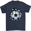 Football Smash Soccer Player Ball Mens T-Shirt 100% Cotton Navy Blue