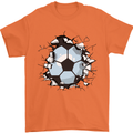 Football Smash Soccer Player Ball Mens T-Shirt 100% Cotton Orange