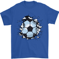 Football Smash Soccer Player Ball Mens T-Shirt 100% Cotton Royal Blue