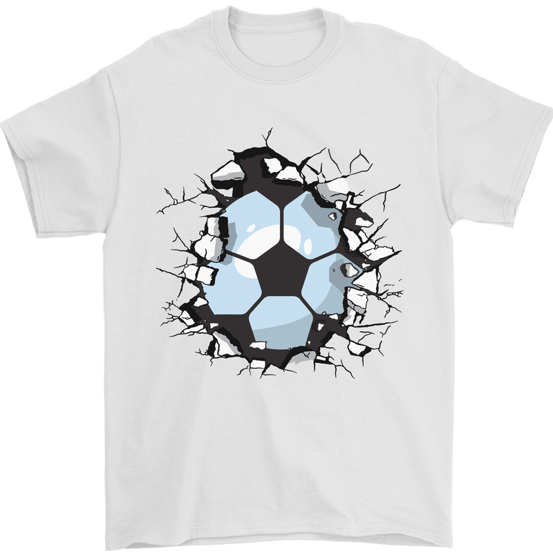 Football Smash Soccer Player Ball Mens T-Shirt 100% Cotton White