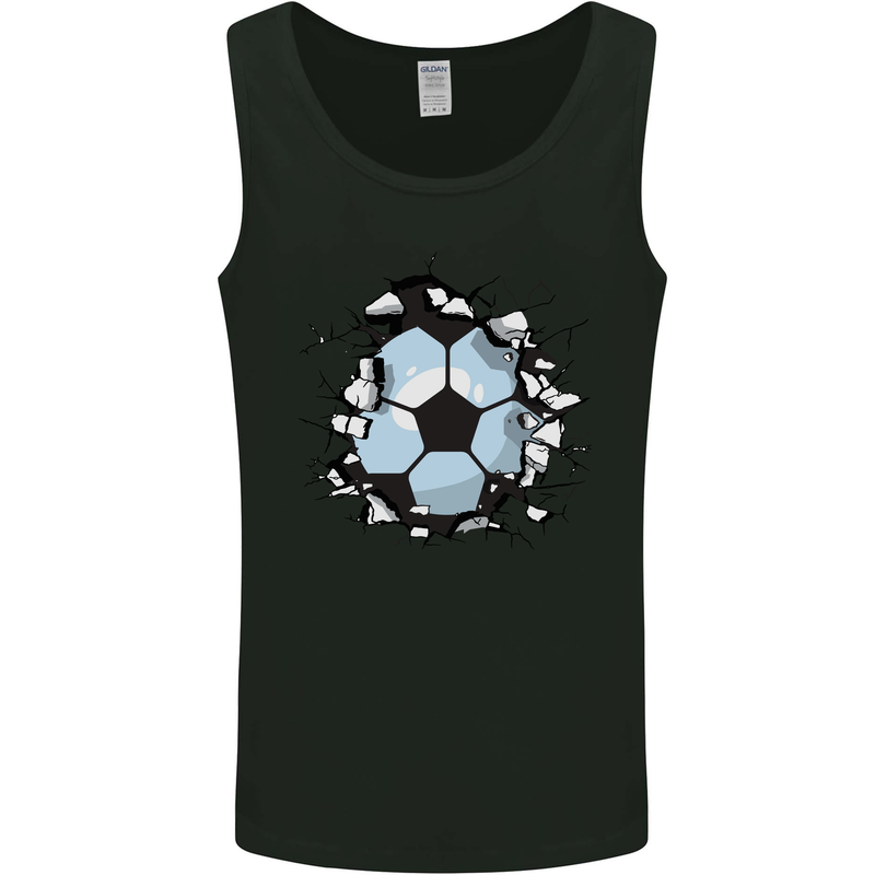 Football Smash Soccer Player Ball Mens Vest Tank Top Black