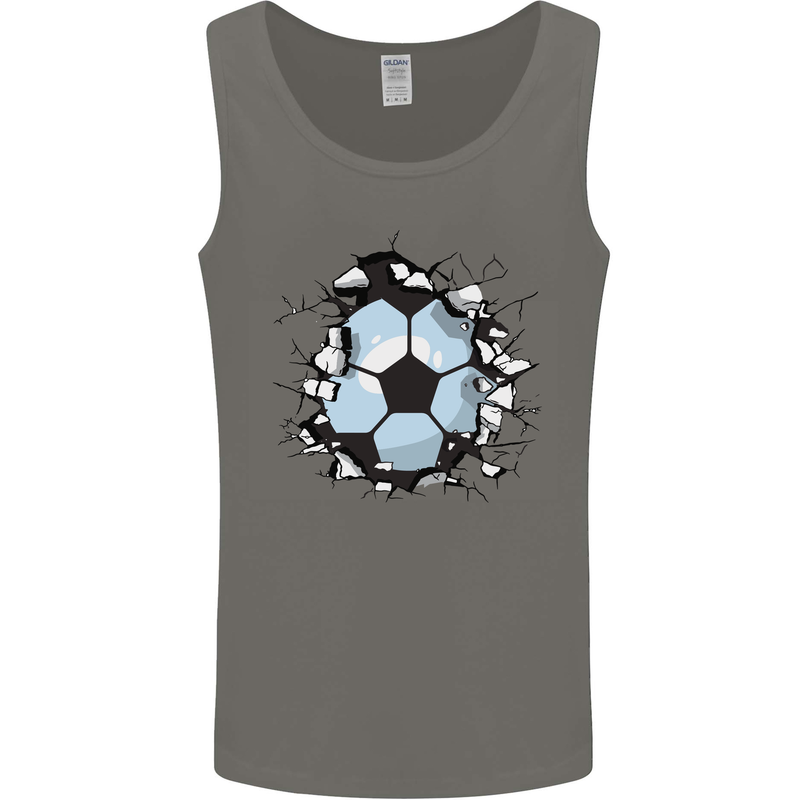 Football Smash Soccer Player Ball Mens Vest Tank Top Charcoal