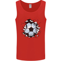 Football Smash Soccer Player Ball Mens Vest Tank Top Red