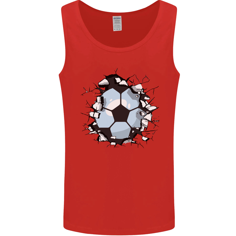 Football Smash Soccer Player Ball Mens Vest Tank Top Red