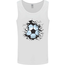 Football Smash Soccer Player Ball Mens Vest Tank Top White
