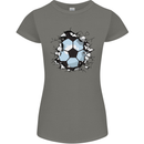 Football Smash Soccer Player Ball Womens Petite Cut T-Shirt Charcoal