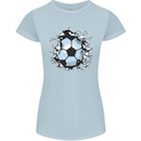 Football Smash Soccer Player Ball Womens Petite Cut T-Shirt Light Blue
