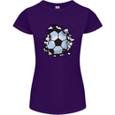 Football Smash Soccer Player Ball Womens Petite Cut T-Shirt Purple